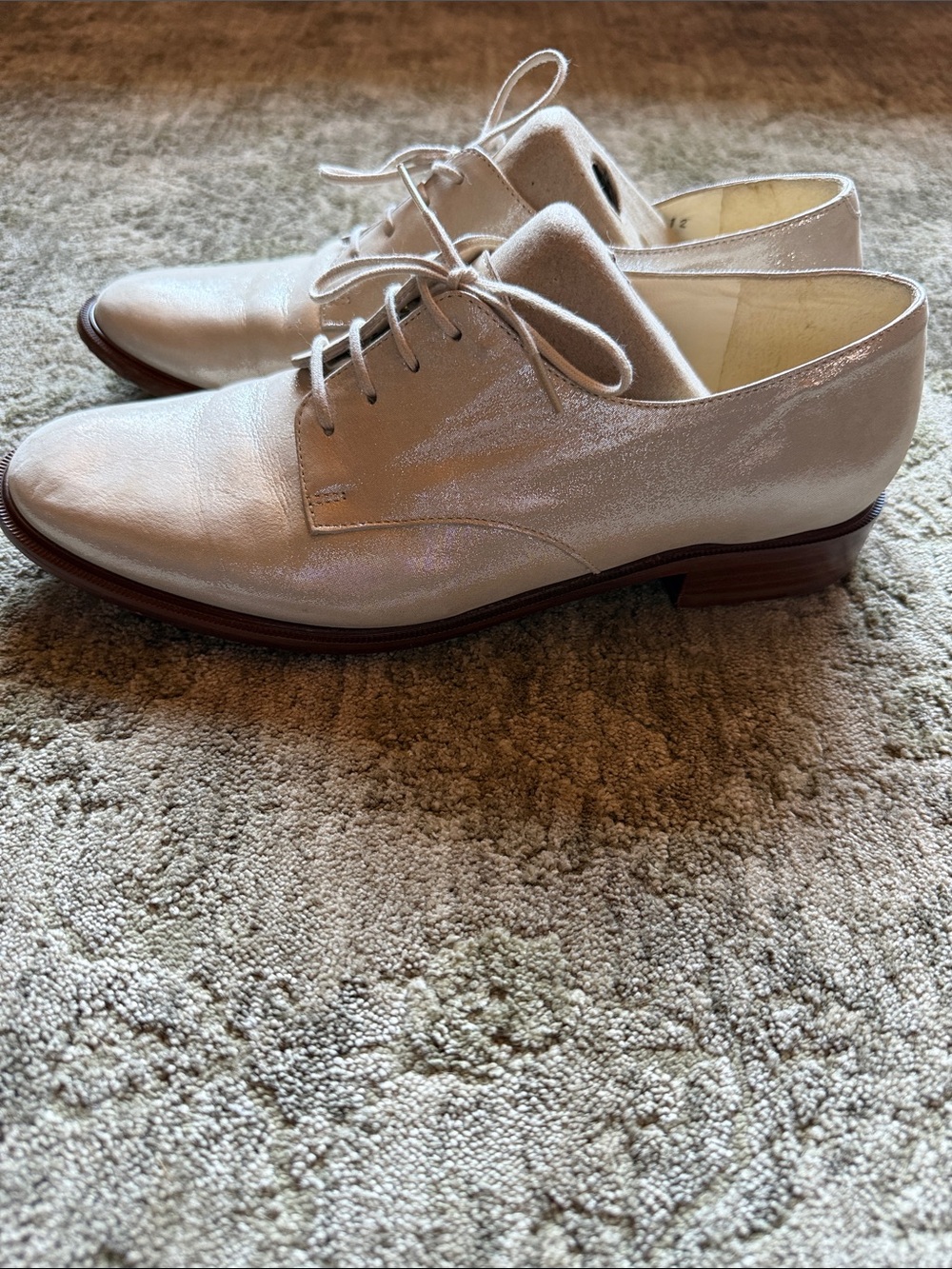 Vintage Robert Clergerie Paris Ivory Shimmer Oxford Shoes – 38.5 B – Made in Fra